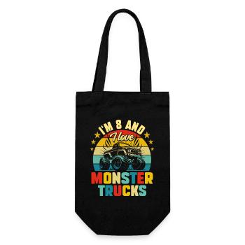 Monster Truck Car 8 Years Anniversary - Gift Bag for Bottles - black - Front