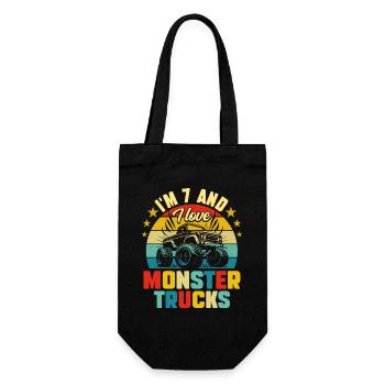 Monster Truck Car 7 Years Anniversary - Gift Bag for Bottles - black - Front
