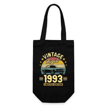 Geburtstagsfeier August 1993 30-jähriges Jubiläum - Geschenkbeutel für Flaschen - Schwarz - Vorne