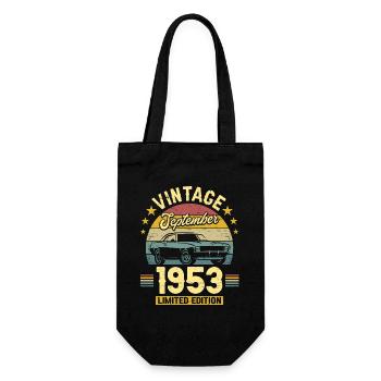 Birthday September 1953 70 years anniversary - Gift Bag for Bottles - black - Front