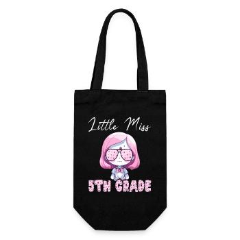 First day school class CM2 back to school girl - Gift Bag for Bottles - black - Front