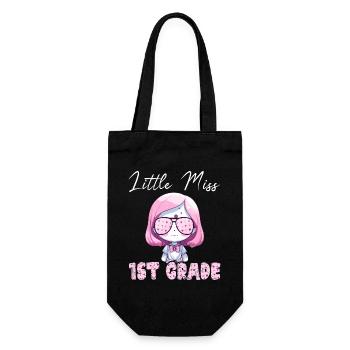 First day school class CP back to school girl - Gift Bag for Bottles - black - Front