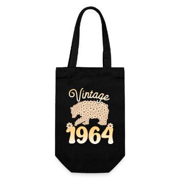 Bear 1964 Birthday Party Woman 60 Years - Gift Bag for Bottles - black - Front
