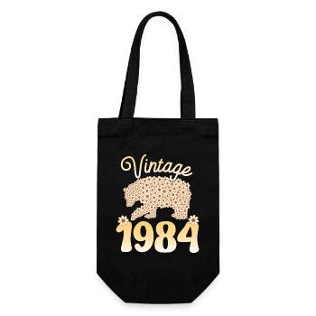Bear 1984 Birthday Party Woman 40 Years - Gift Bag for Bottles - black - Front