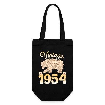 Bear 1954 Birthday Party Woman 70 Years - Gift Bag for Bottles - black - Front