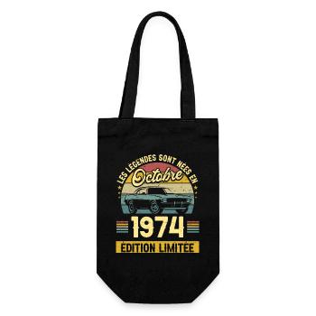 Legendes Nées En Octobre 1974 50ème Anniversaire - Sac à bouteille - noir - Devant