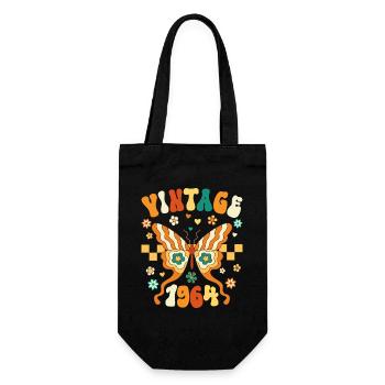 Retro Groovy 1964 Frau 60 Jahre Jubiläum - Geschenkbeutel für Flaschen - Schwarz - Vorne