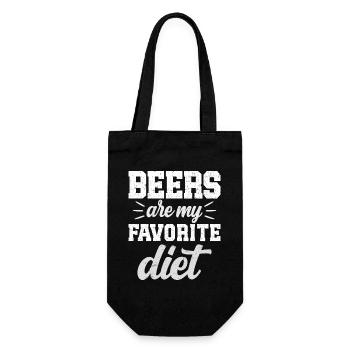 Bier sind meine Diät Humor Diät Mann - Geschenkbeutel für Flaschen - Schwarz - Vorne