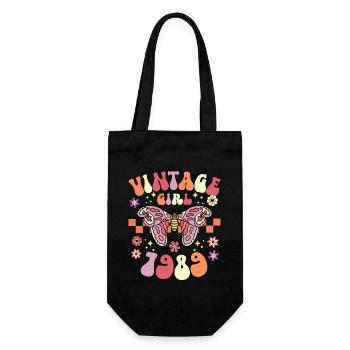 Vintage Year 1989 Birthday Party Woman 35 Years - Gift Bag for Bottles - black - Front