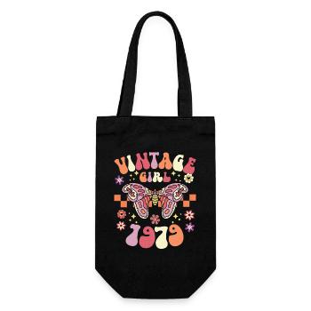 Vintage Year 1979 Birthday Party Woman 45 Years - Gift Bag for Bottles - black - Front