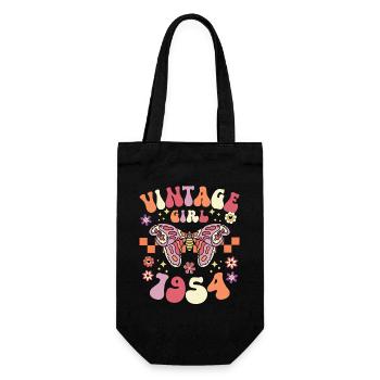 Vintage Year 1954 Birthday Party Woman 70 Years - Gift Bag for Bottles - black - Front