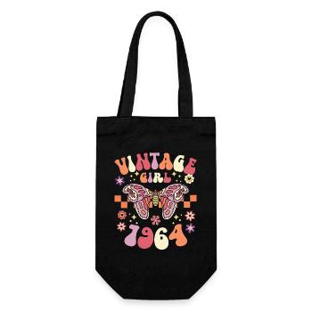 Vintage Year 1964 Birthday Party Woman 60 Years - Gift Bag for Bottles - black - Front