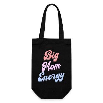 Mutter Mama voller Energie Ehefrau Mama - Geschenkbeutel für Flaschen - Schwarz - Vorne