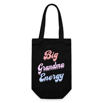 Oma Oma voller Energie Ehefrau Oma - Geschenkbeutel für Flaschen - Schwarz - Vorne