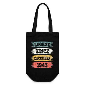 Legende 80 Jahre 1943 Dezember 80 Jahre Jubiläum - Geschenkbeutel für Flaschen - Schwarz - Vorne