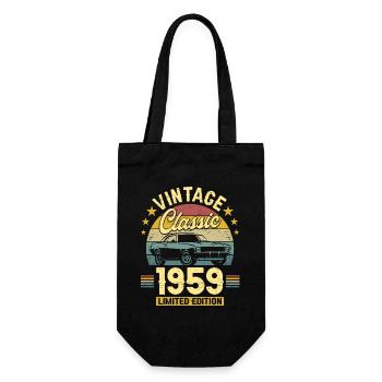 Vintage Car Year 1959 65 Years Anniversary - Gift Bag for Bottles - black - Front