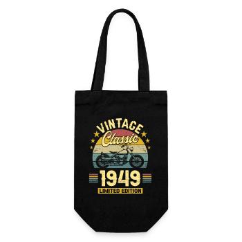Motorcycle Year 1949 Biker 75 Years Anniversary - Gift Bag for Bottles - black - Front