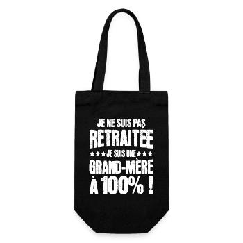 Grand-Mère à 100% Retraitée Mamie - Sac à bouteille - noir - Devant