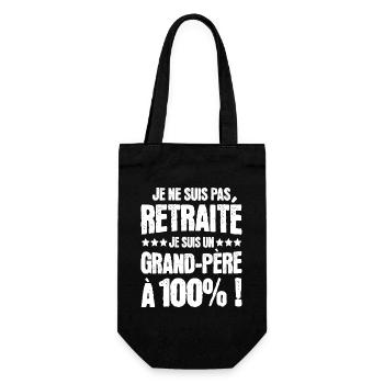 Grand-Père à 100% Retraité Papy - Sac à bouteille - noir - Devant