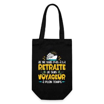 Retraité Voyageur Humour Voyage Retraite - Sac à bouteille - noir - Devant