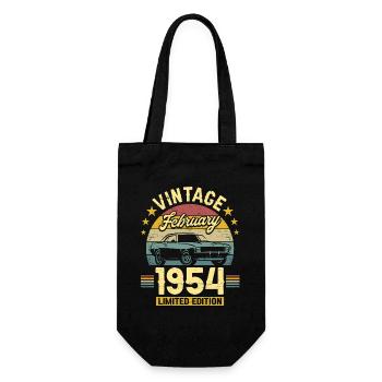 Anniversary February 1954 70 Years Anniversary - Gift Bag for Bottles - black - Front