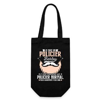 Barbe Humour Policier Barbu - Sac à bouteille - noir - Devant
