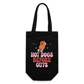 Hot Dogs Before Guys Humor Hot Dog - Gift Bag for Bottles - black - Front