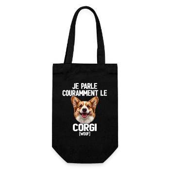 Parler Le Corgi Humour Chien - Sac à bouteille - noir - Devant