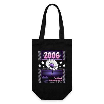 Retro Y2K Year 2006 Birthday Woman 18 Years Old - Gift Bag for Bottles - black - Front