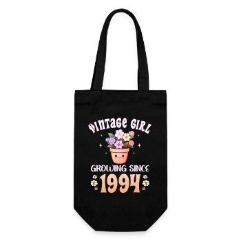 Jahrgang 1994 Geburtstag Frau 30 Jahre - Geschenkbeutel für Flaschen - Schwarz - Vorne
