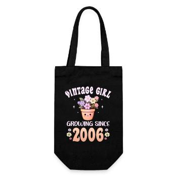 Vintage Year 2006 Birthday Woman 18 Years Old - Gift Bag for Bottles - black - Front