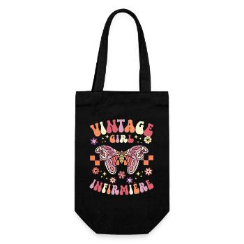 Fille Vintage Femme Infirmière - Sac à bouteille - noir - Devant