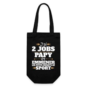 2 Jobs Papy Et Petits Enfants Humour Papy - Sac à bouteille - noir - Devant