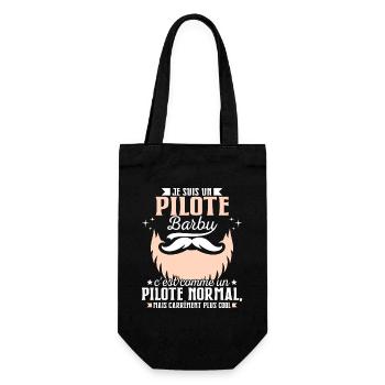 Barbe Humour Pilote Barbu - Sac à bouteille - noir - Devant