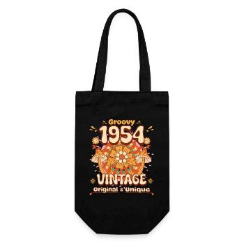Vintage Year 1954 Birthday Woman 70 Years Old - Gift Bag for Bottles - black - Front