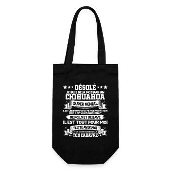 Pris Par Un Chihuahua Super Génial Chien - Sac à bouteille - noir - Devant