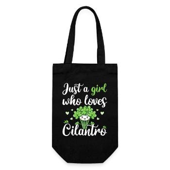 Humor Woman Girl Who Loves Cilantro - Gift Bag for Bottles - black - Front