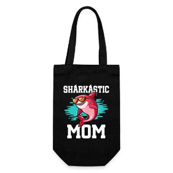 Sharkastic Mutter Hai Witz Sarkastische Mutter - Geschenkbeutel für Flaschen - Schwarz - Vorne