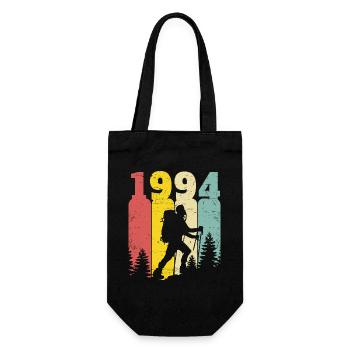 Retro Jahr 1994 Wanderer 30 Jahre Jubiläum - Geschenkbeutel für Flaschen - Schwarz - Vorne