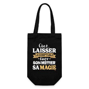 Buchhalter zaubert Humor Buchhaltung - Geschenkbeutel für Flaschen - Schwarz - Vorne