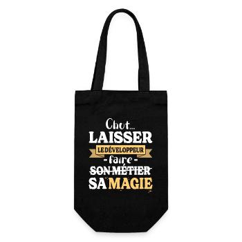 Developer Makes His Magic Humor Dev - Gift Bag for Bottles - black - Front