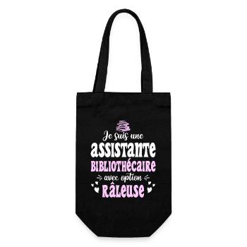 Humour Assistante Bibliothécaire Râleuse - Sac à bouteille - noir - Devant