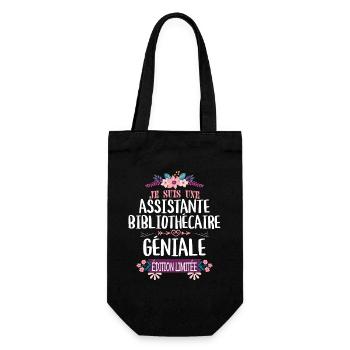 Édition Limitée Assistante Bibliothécaire Géniale - Sac à bouteille - noir - Devant
