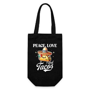 Peace Love Tacos Love Mexican Tacos - Geschenkbeutel für Flaschen - Schwarz - Vorne