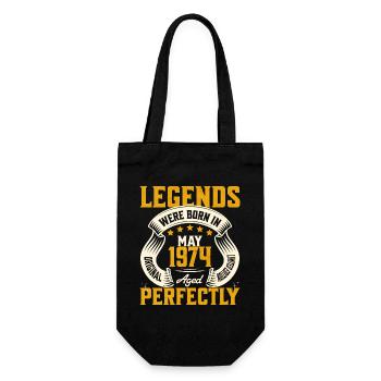 50th Anniversary May Vintage 1974 - Gift Bag for Bottles - black - Front