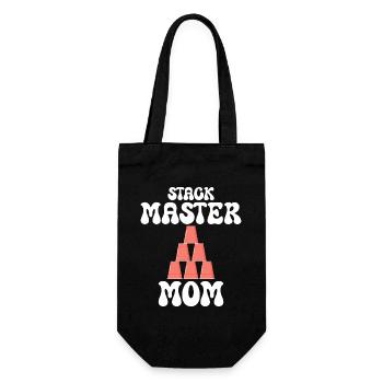 Tassen Stapler Sport Stapeln Mama - Geschenkbeutel für Flaschen - Schwarz - Vorne
