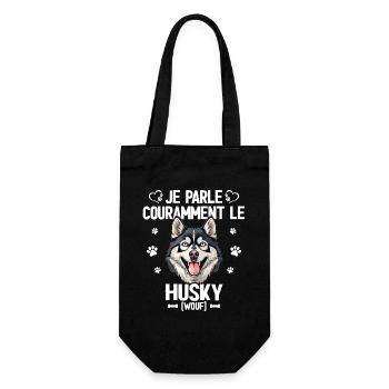 Parler Le Husky Humour Chien - Sac à bouteille - noir - Devant