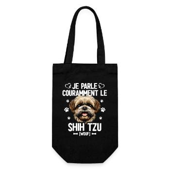 Parler Le Shih Tzu Humour Chien - Sac à bouteille - noir - Devant