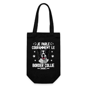 Parler Le Border Collie Humour Chien - Sac à bouteille - noir - Devant