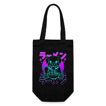 Retro Kawaii Ramen Dog Rottweiler - Gift Bag for Bottles - black - Front